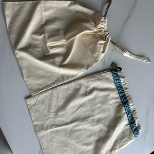 Cream Drawstring Bags Set Tory Burch sandals bag